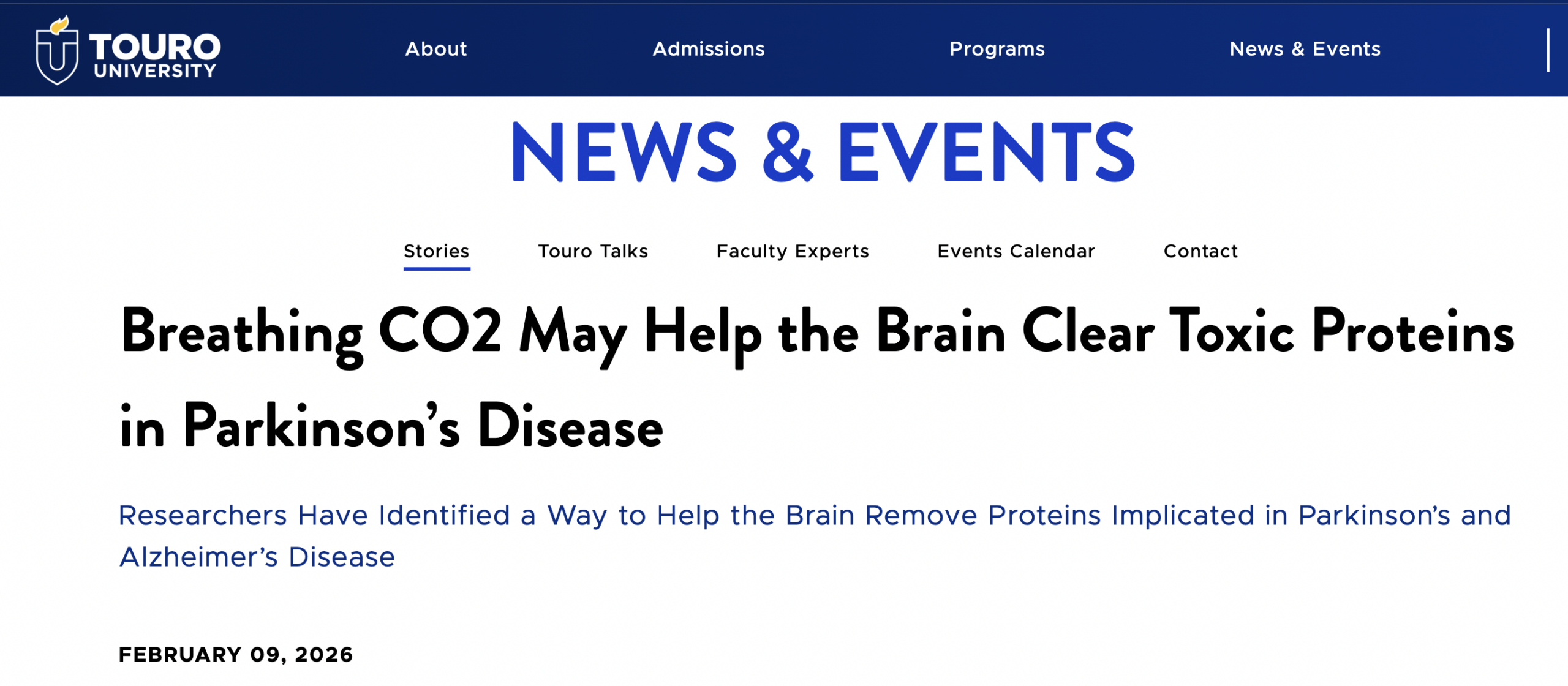 Breathing CO2 May Help the Brain Clear Toxic Proteins in Parkinson’s Disease